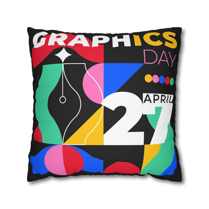 Graphic Spun Polyester Square Pillowcase