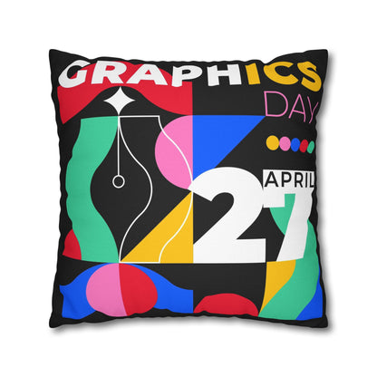 Graphic Spun Polyester Square Pillowcase