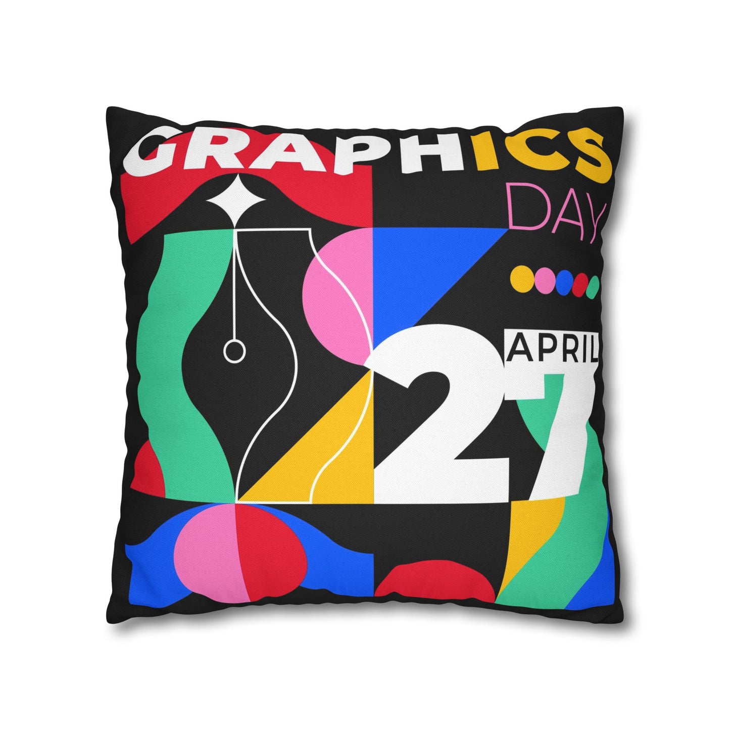 Graphic Spun Polyester Square Pillowcase