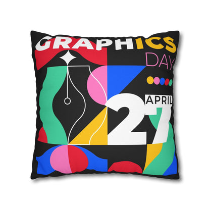 Graphic Spun Polyester Square Pillowcase