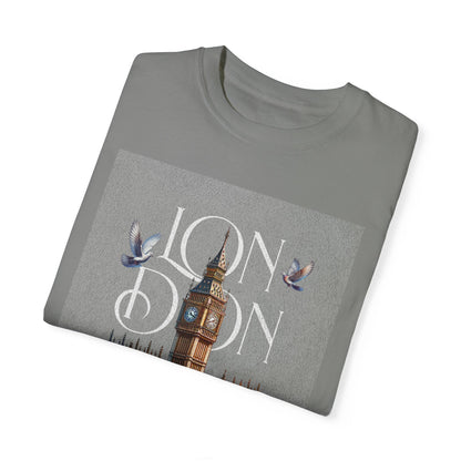 Illustrative London Big Ben Unisex Garment-Dyed T-shirt