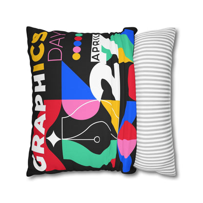 Graphic Spun Polyester Square Pillowcase