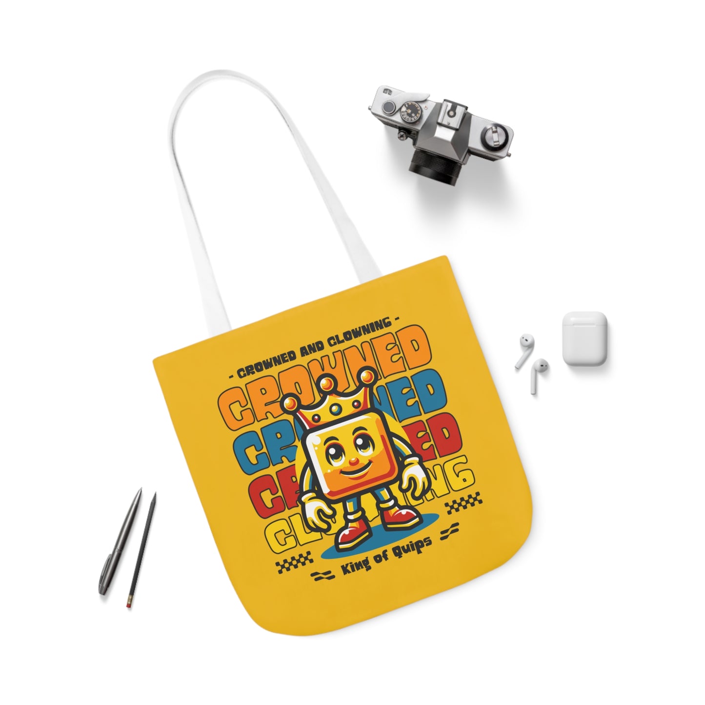 Crowned and Clowning Canvas Tote Bag