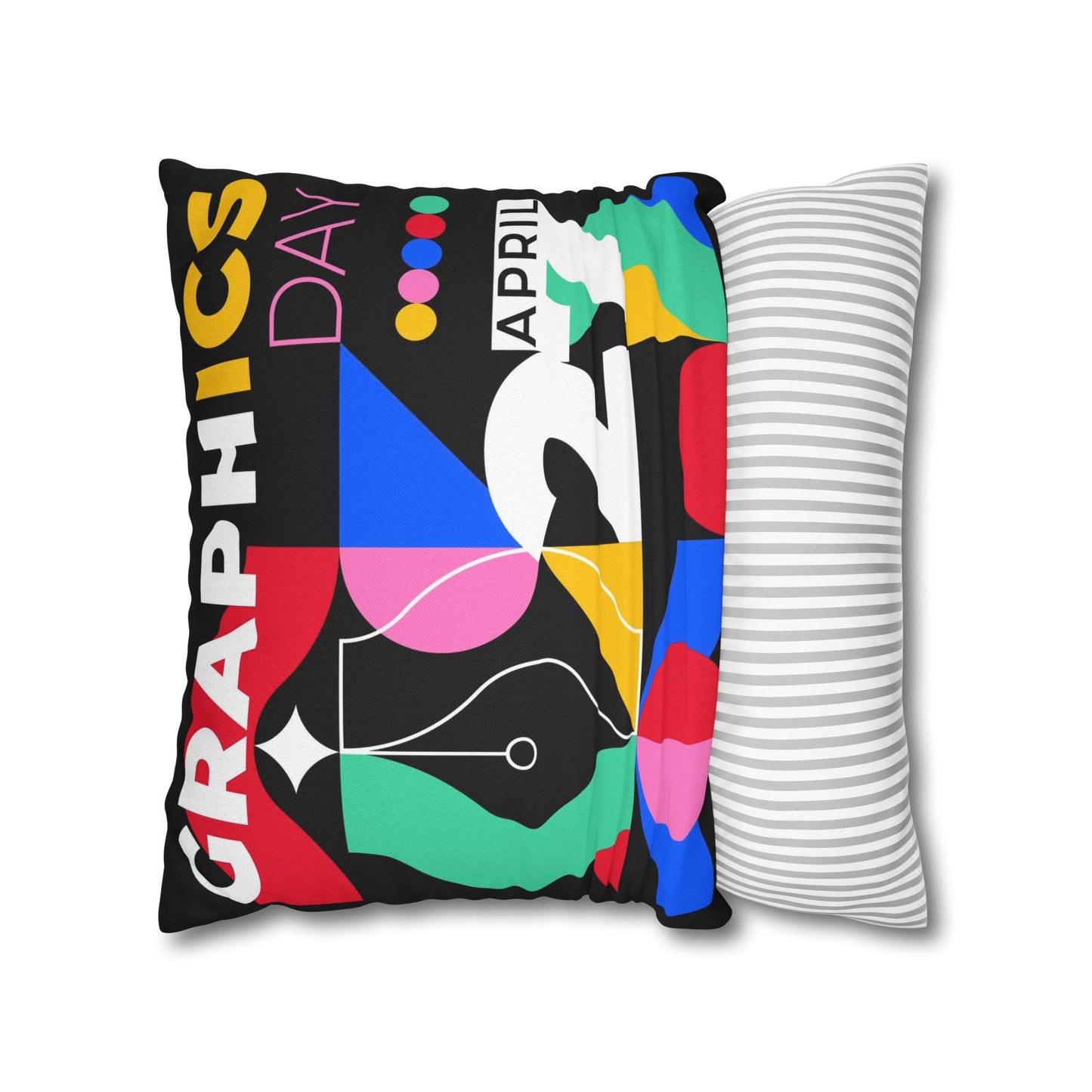 Graphic Spun Polyester Square Pillowcase