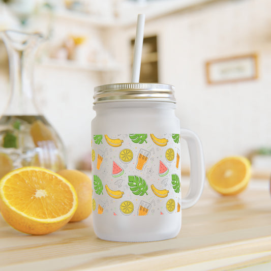 Fruit Flower Mason Jar