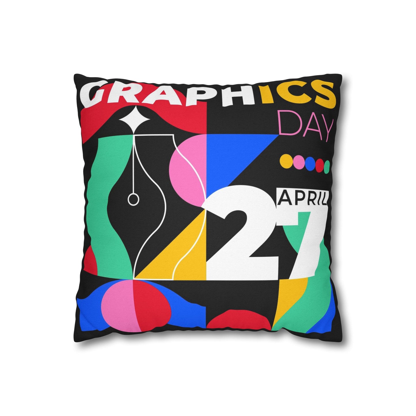 Graphic Spun Polyester Square Pillowcase