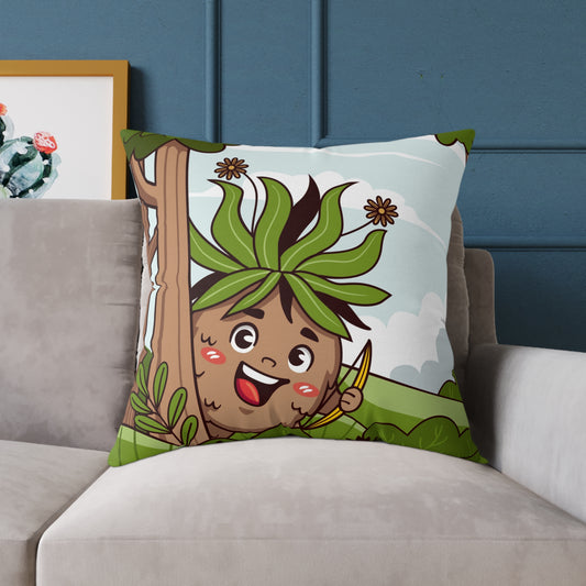 hand-drawn Square Poly Canvas Pillow