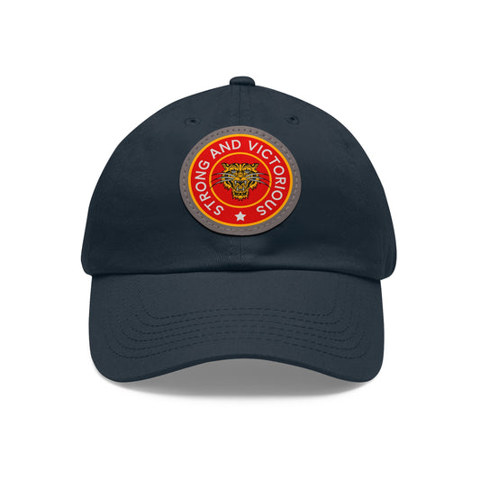 Strong And Victorious Hat with Leather Patch (Round)