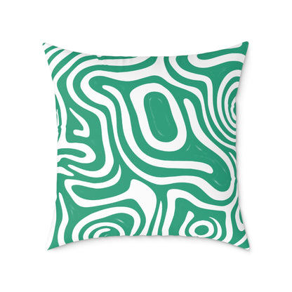 green-maze Square Poly Canvas Pillow