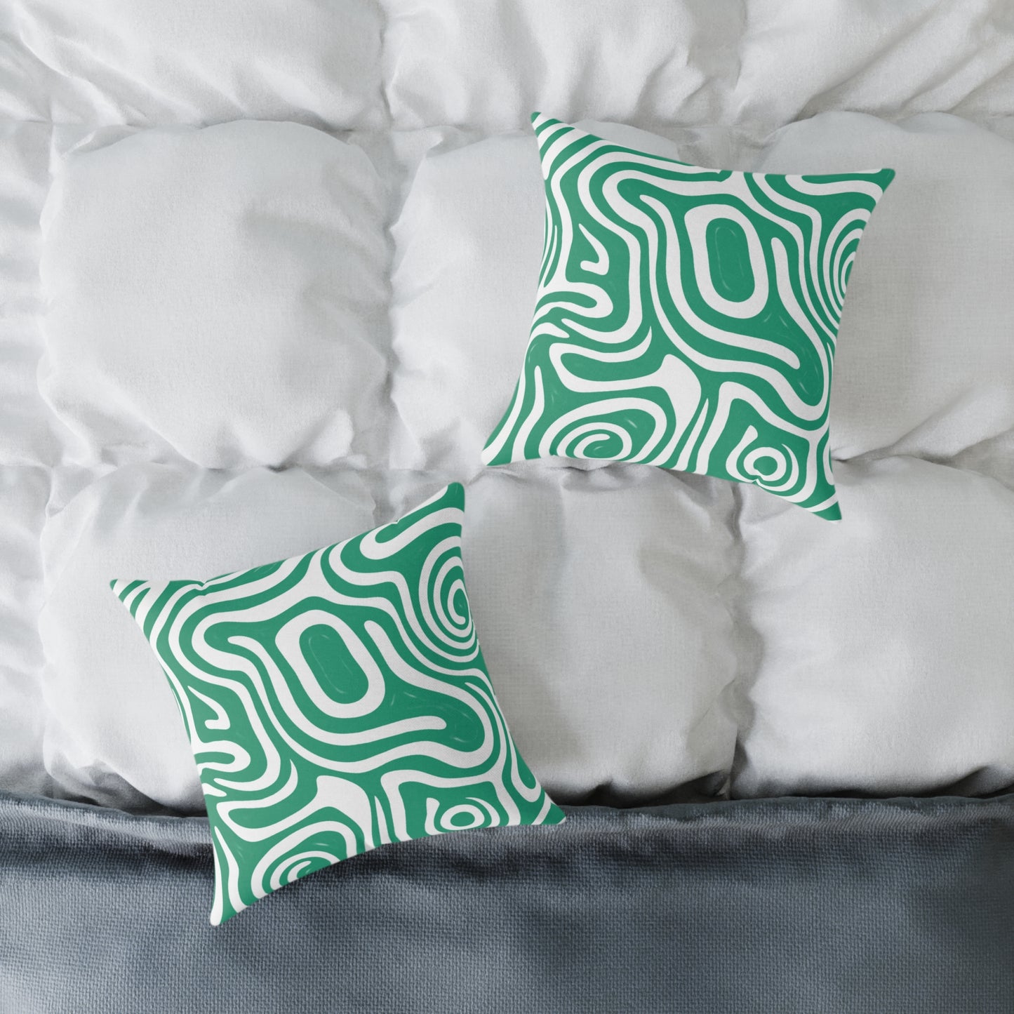 green-maze Square Poly Canvas Pillow