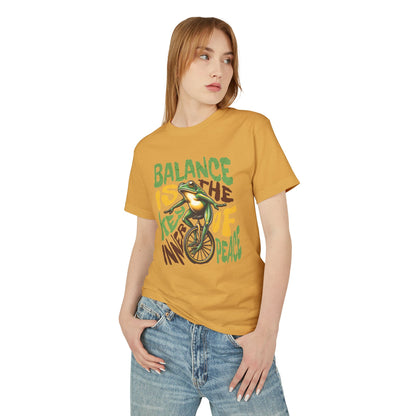 Balance Is The Key Of Inner Peace Unicycle Unisex Heavyweight Cotton Tee