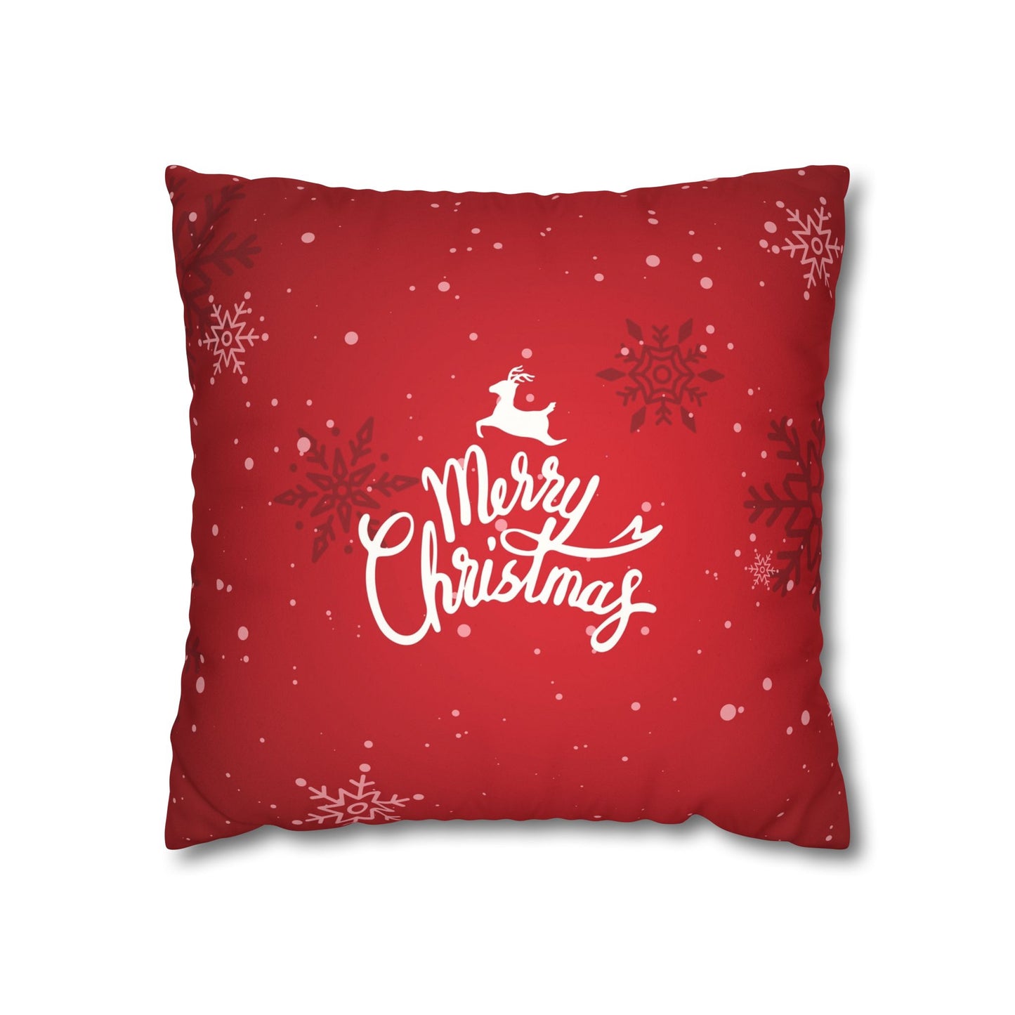 Merry Christmas Faux Suede Square Pillowcase