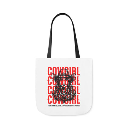 American Cowgirl Canvas Tote Bag, 5-Color Straps