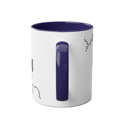 Mind Mapping Two-Tone Coffee Mugs, 11oz