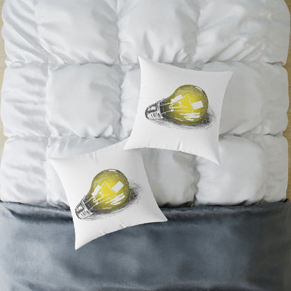 Bulb Idea Square Poly Canvas Pillow