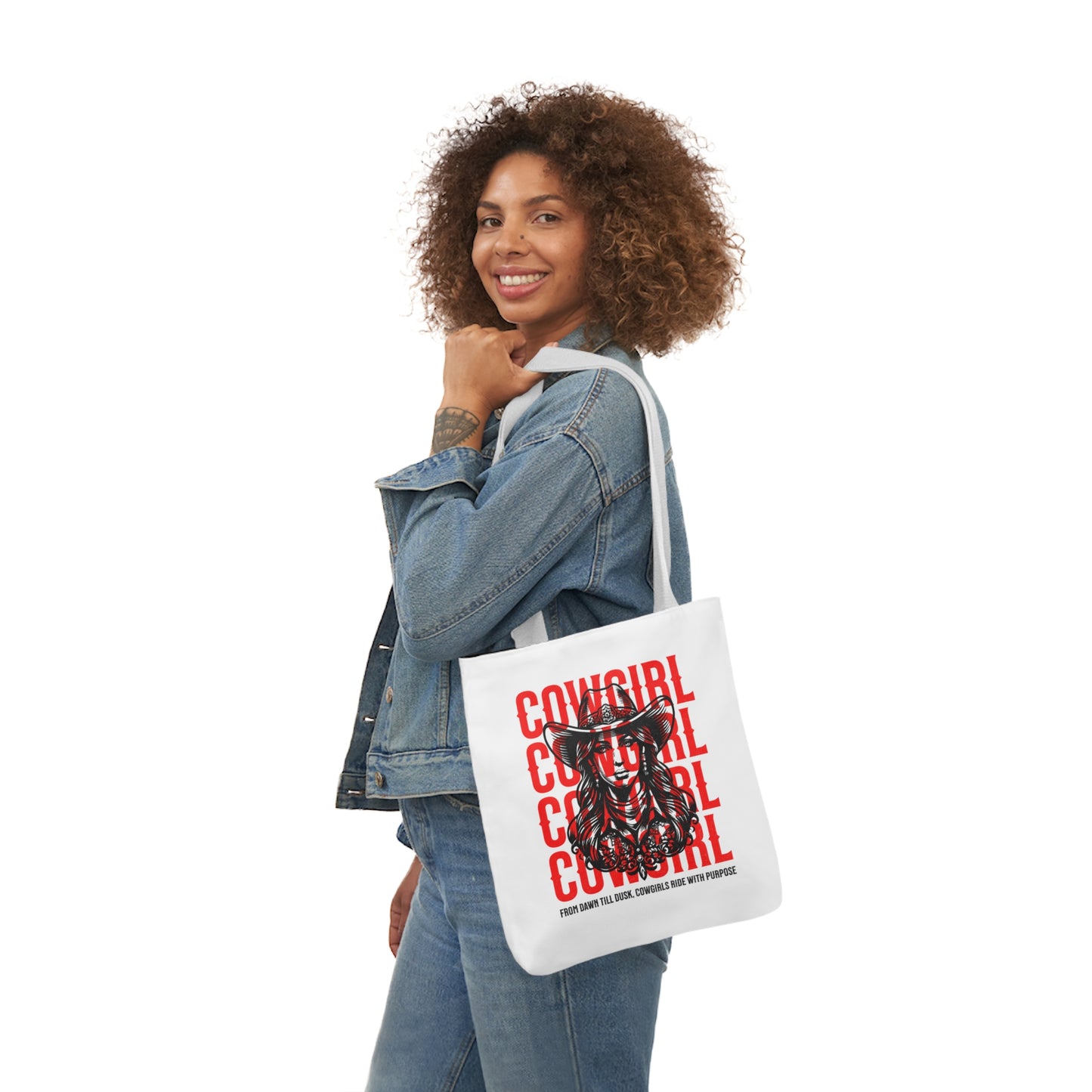 American Cowgirl Canvas Tote Bag, 5-Color Straps