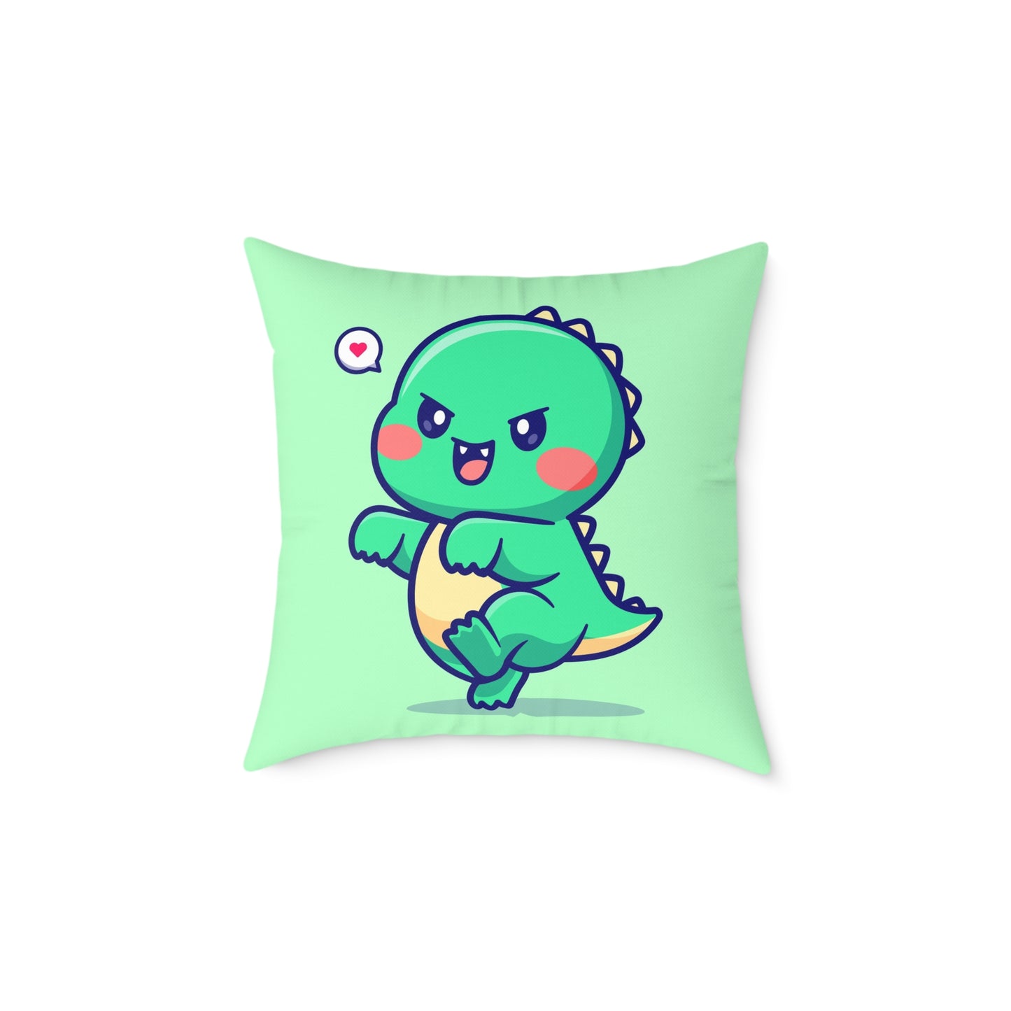 cute dino dracula vampire Square Poly Canvas Pillow