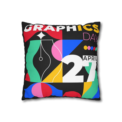 Graphic Spun Polyester Square Pillowcase