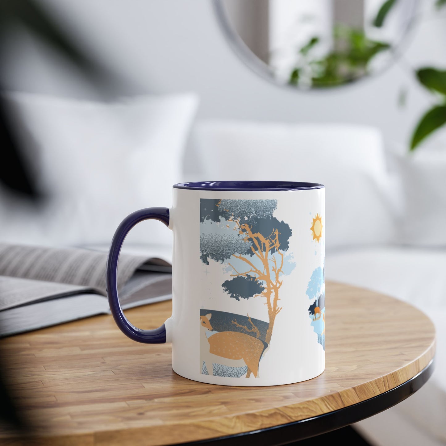 Color Art Forest Two-Tone Coffee Mugs, 11oz