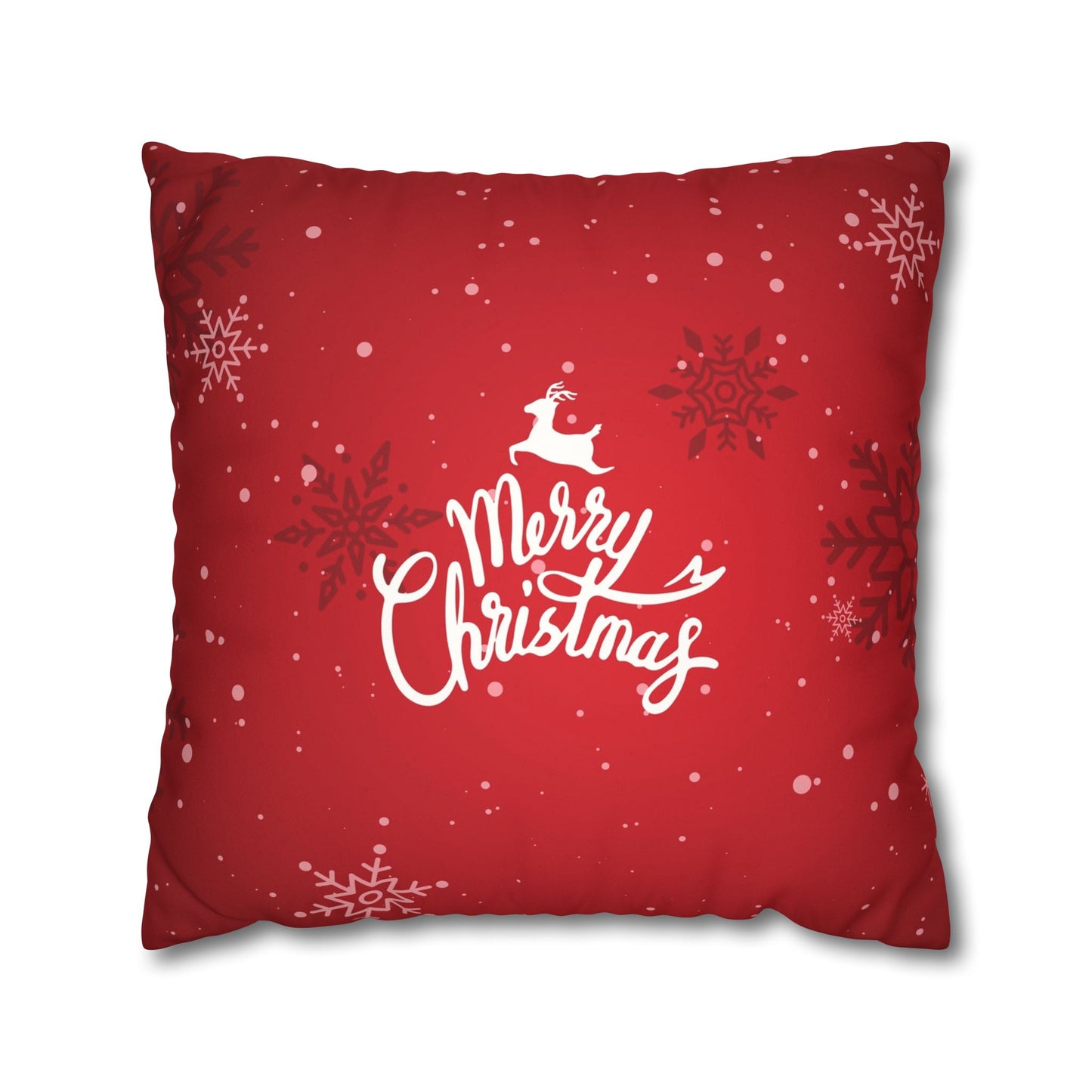 Merry Christmas Faux Suede Square Pillowcase