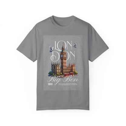 Illustrative London Big Ben Unisex Garment-Dyed T-shirt