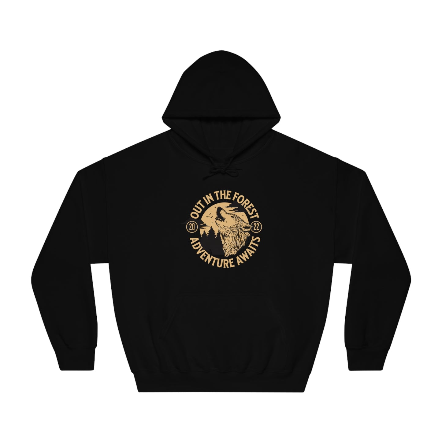 Out in the Forest - Wolf  DryBlend® Hooded Sweatshirt