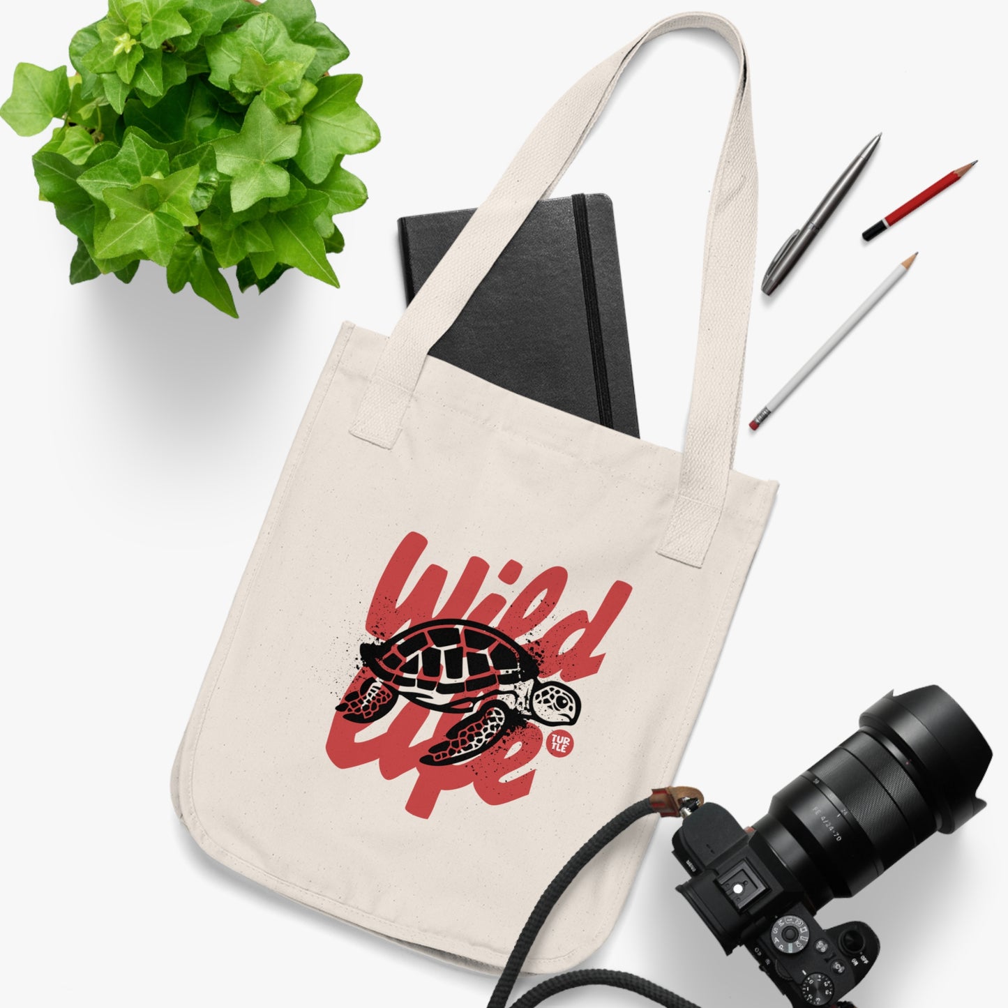 Turtle - Wild Life Organic Canvas Tote Bag