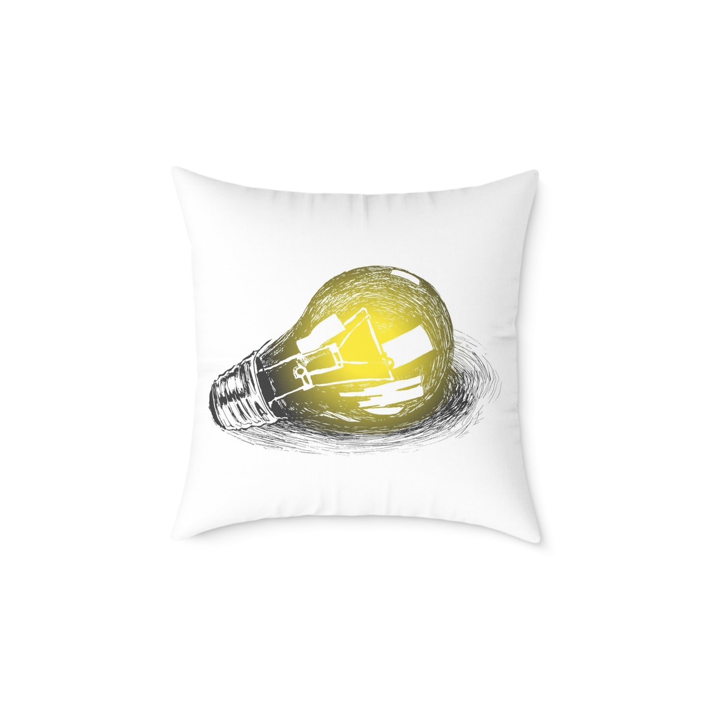 Bulb Idea Square Poly Canvas Pillow