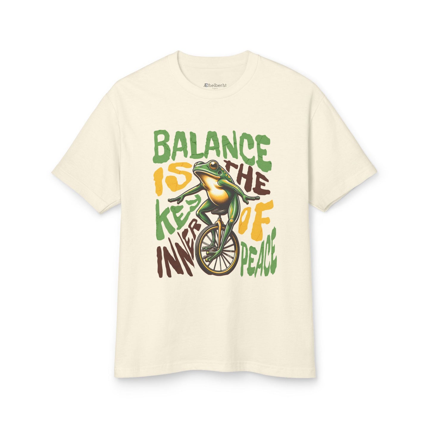 Balance Is The Key Of Inner Peace Unicycle Unisex Heavyweight Cotton Tee