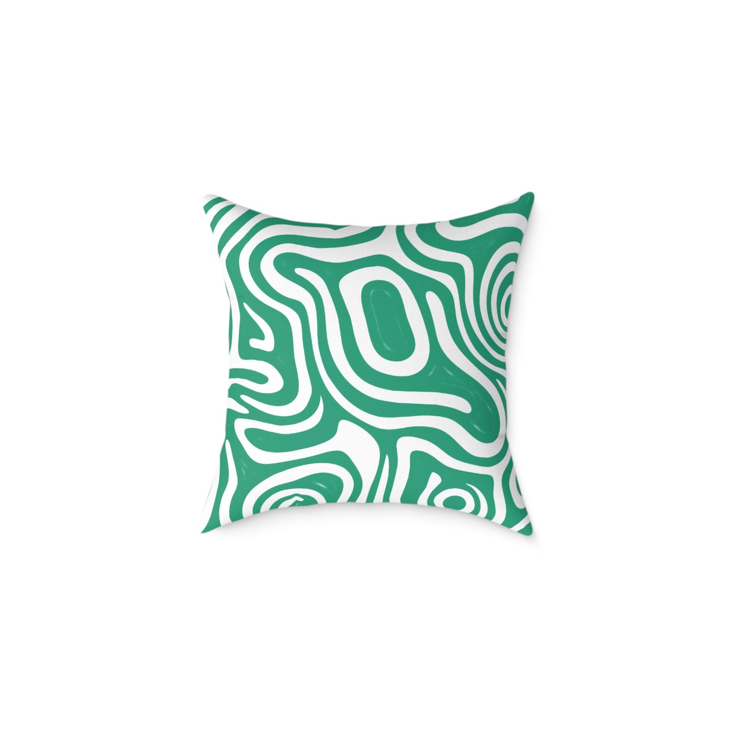 green-maze Square Poly Canvas Pillow