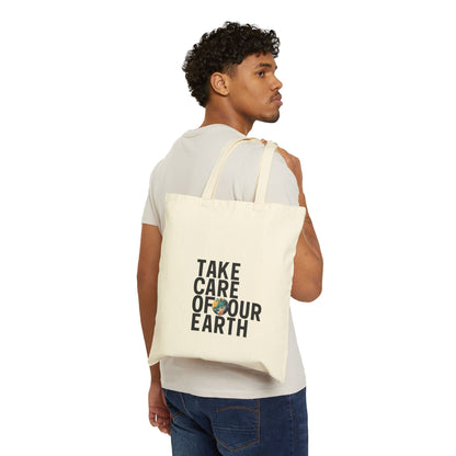 Take Care Of Our Earth Cotton Canvas Tote Bag