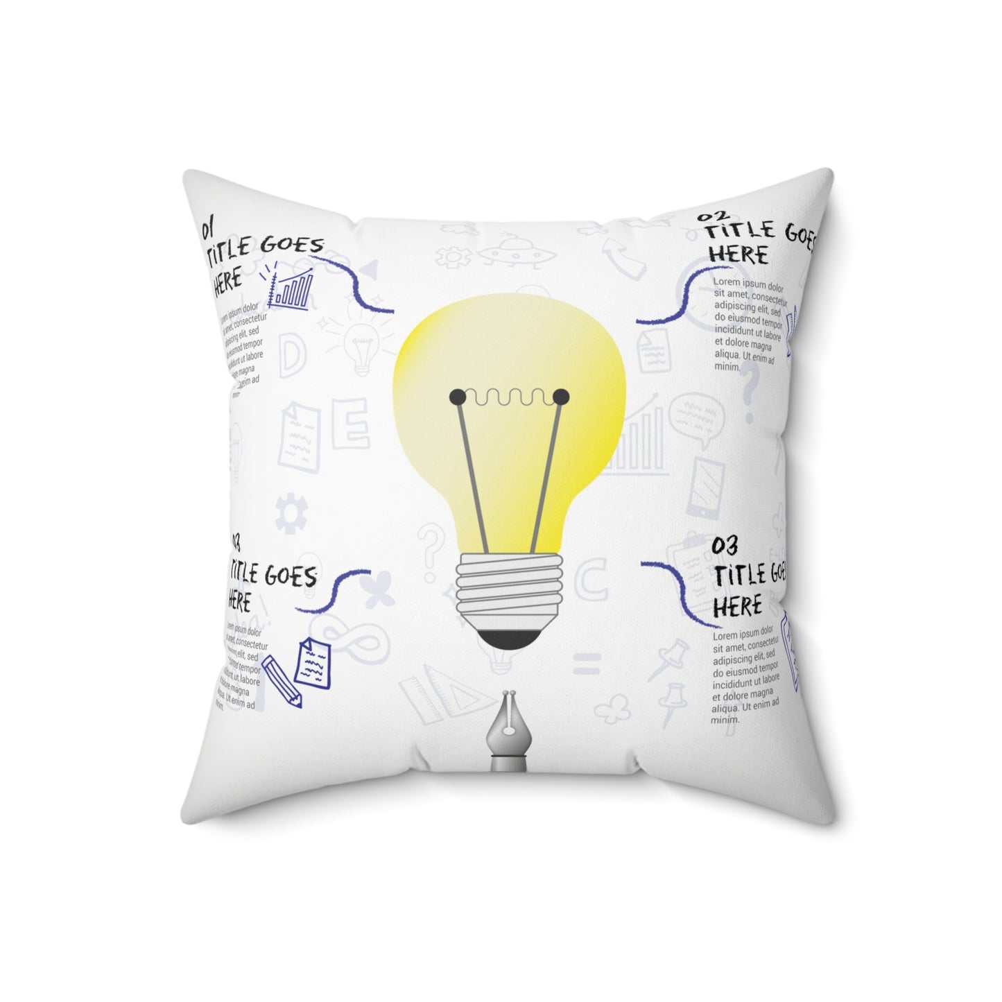 Bulb Spun Polyester Square Pillow