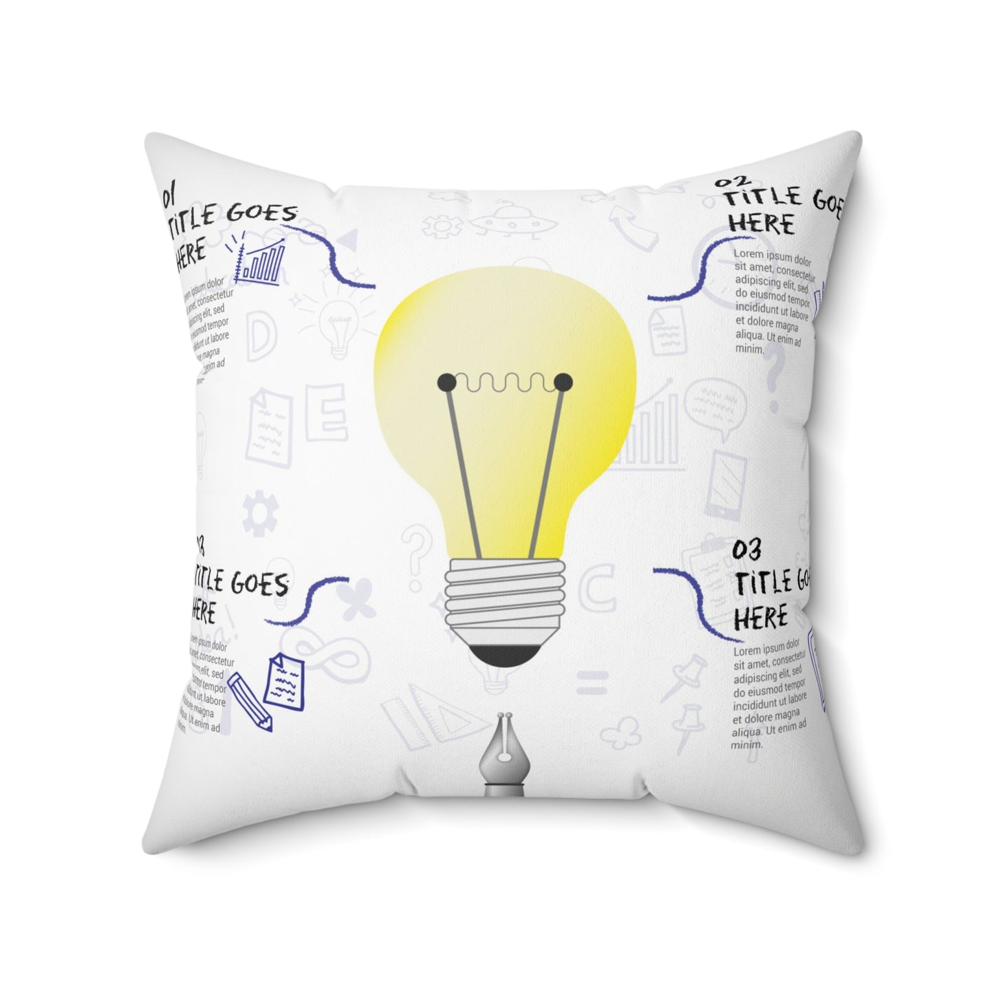 Bulb Spun Polyester Square Pillow