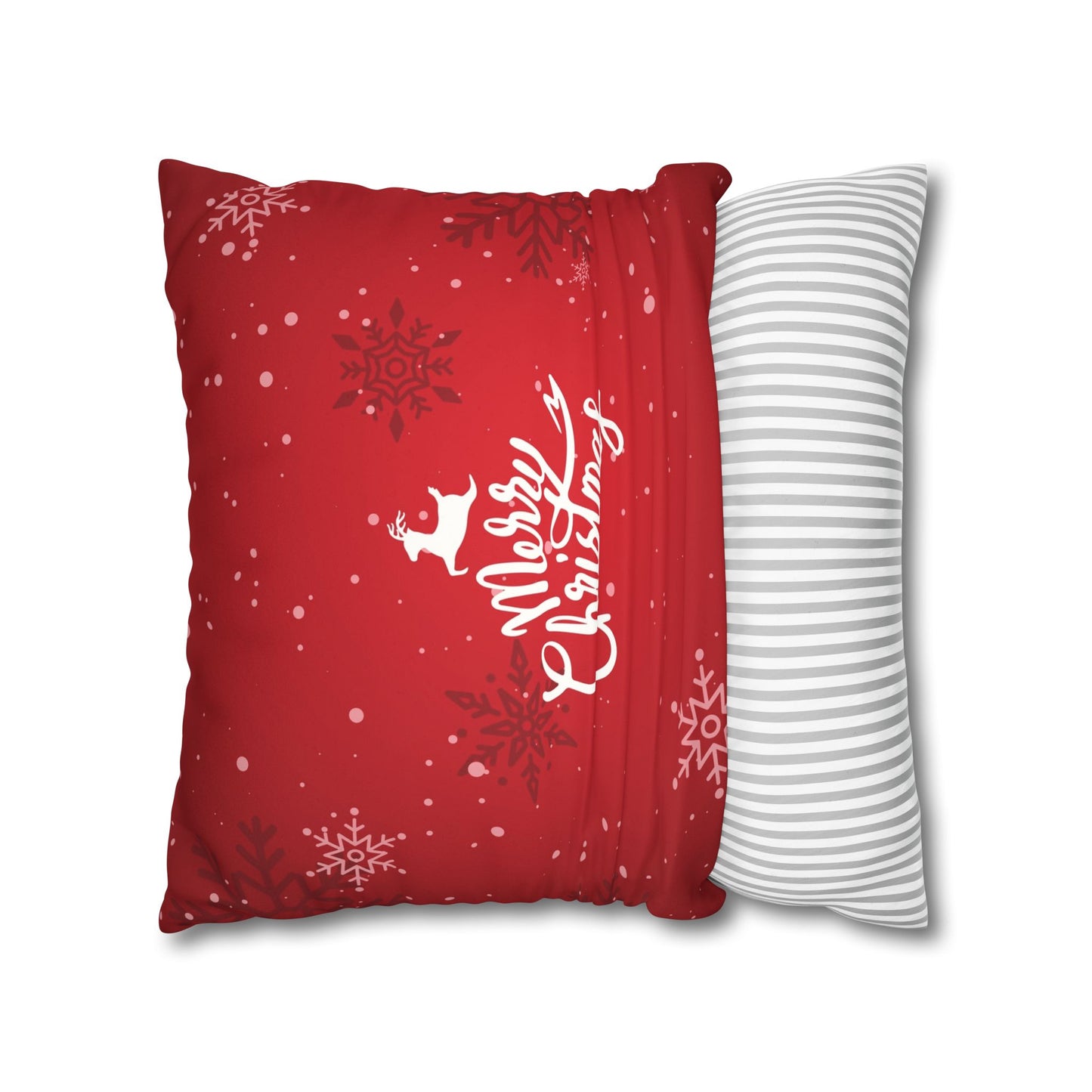 Merry Christmas Faux Suede Square Pillowcase