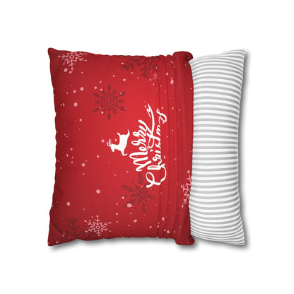 Merry Christmas Faux Suede Square Pillowcase