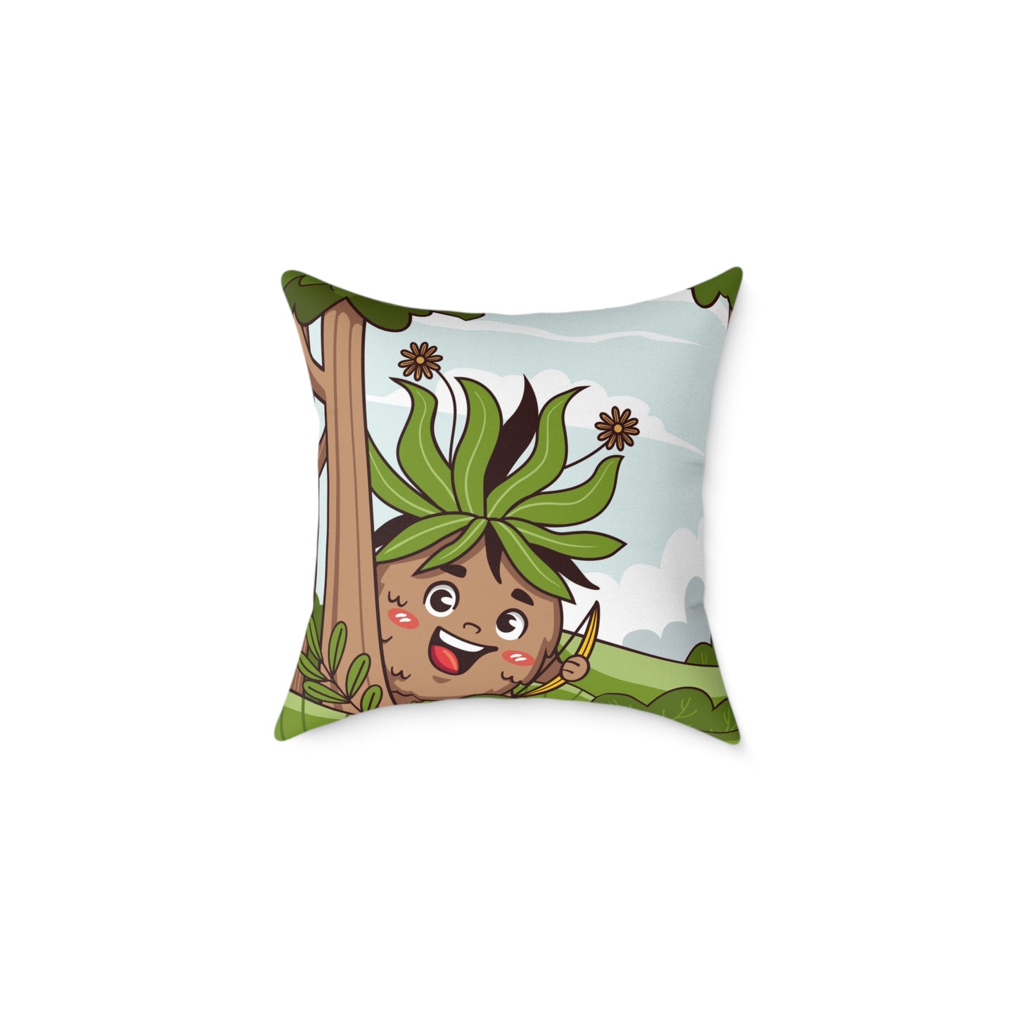 hand-drawn Square Poly Canvas Pillow