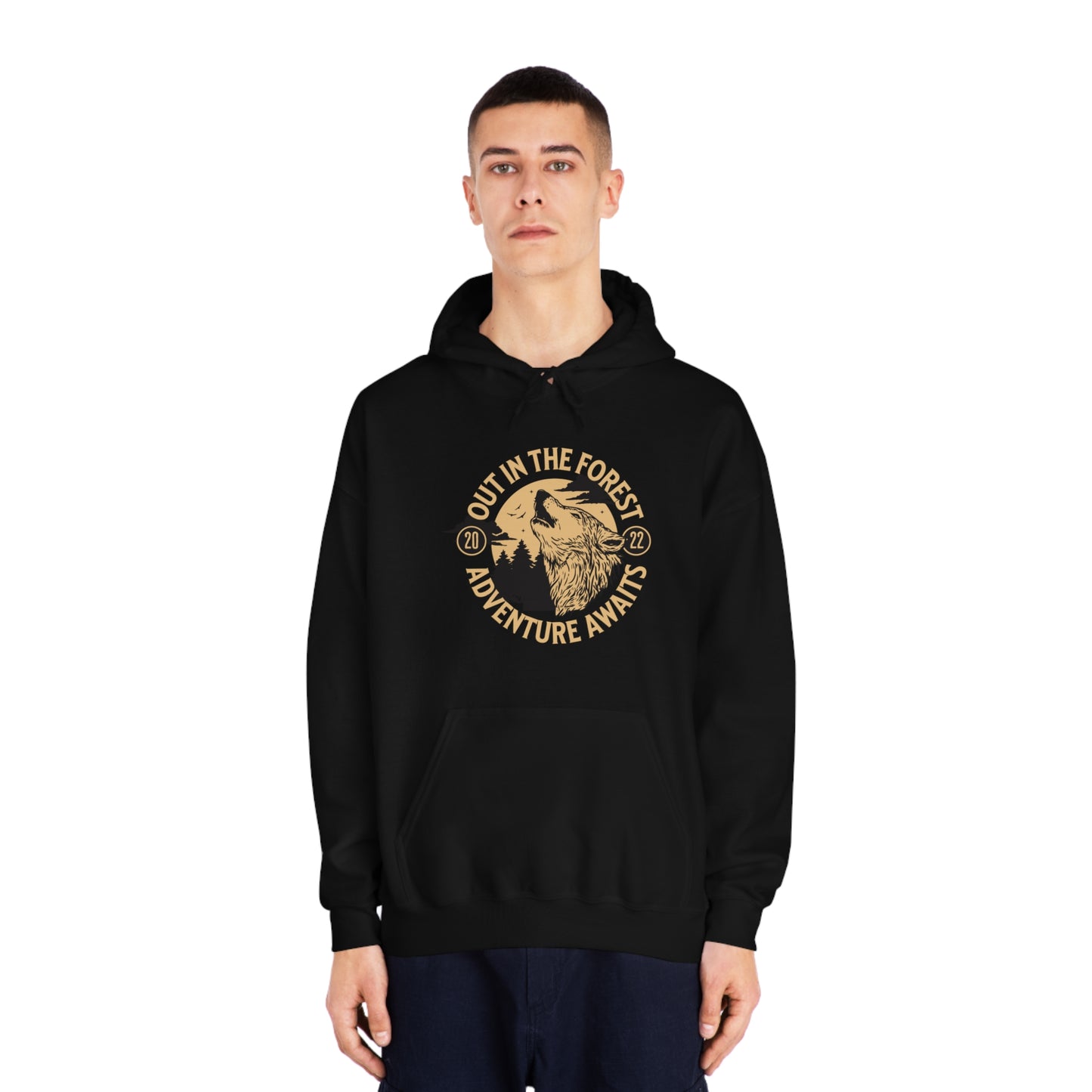 Out in the Forest - Wolf  DryBlend® Hooded Sweatshirt