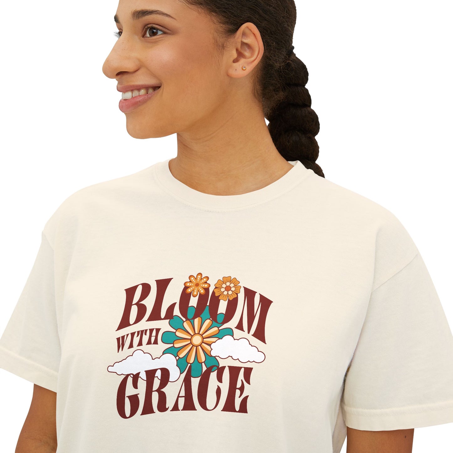 Bloom with Grace - Hippie Flowers Boxy Tee