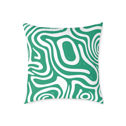 green-maze Square Poly Canvas Pillow