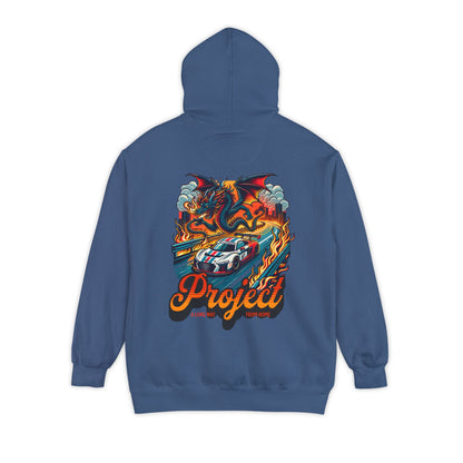 Dragon Race Car Illustration  Dyed Hoodie