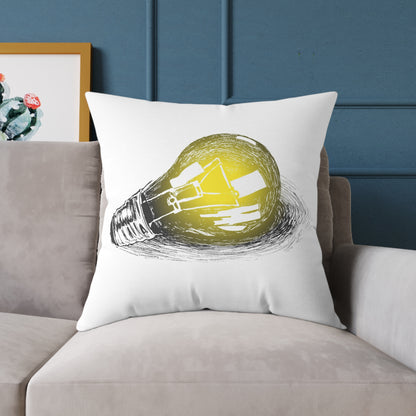 Bulb Idea Square Poly Canvas Pillow