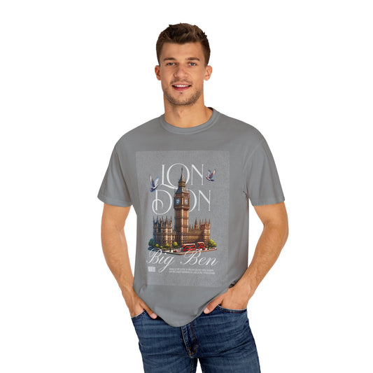 Illustrative London Big Ben Unisex Garment-Dyed T-shirt