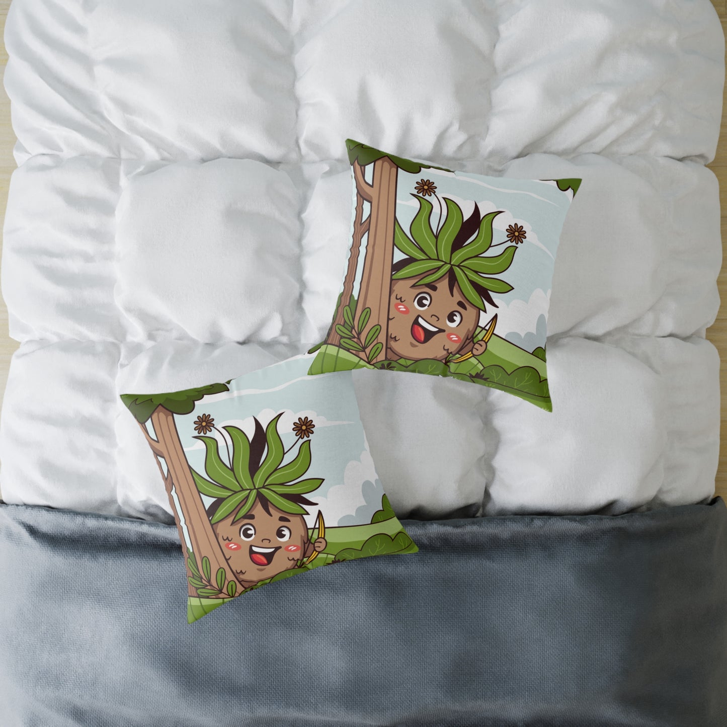 hand-drawn Square Poly Canvas Pillow