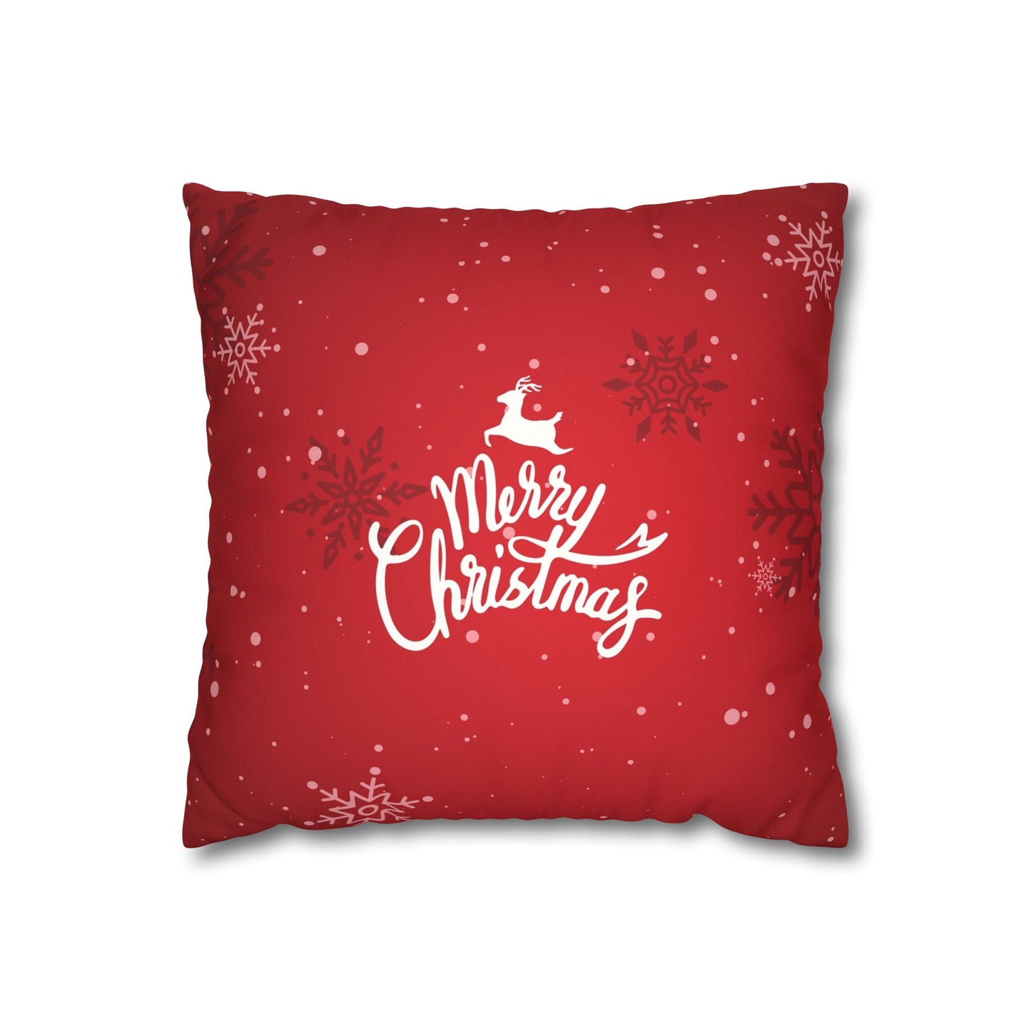 Merry Christmas Faux Suede Square Pillowcase