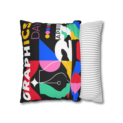 Graphic Spun Polyester Square Pillowcase