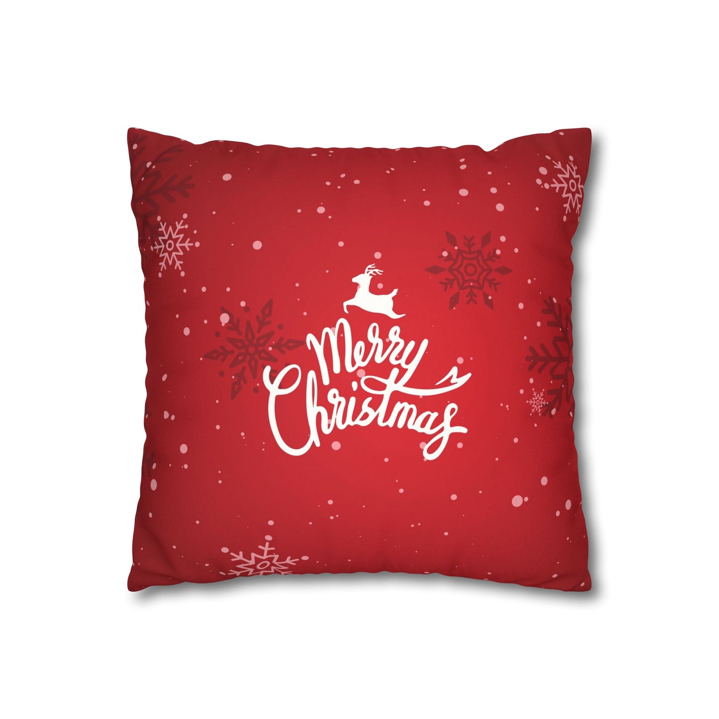 Merry Christmas Faux Suede Square Pillowcase