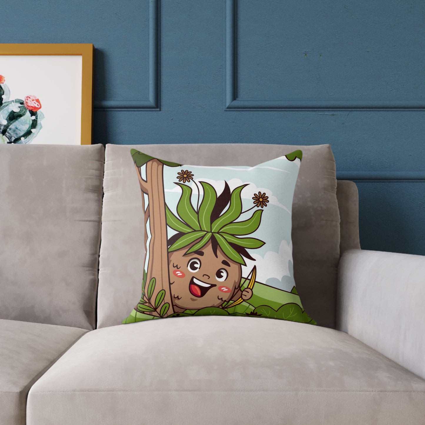 hand-drawn Square Poly Canvas Pillow