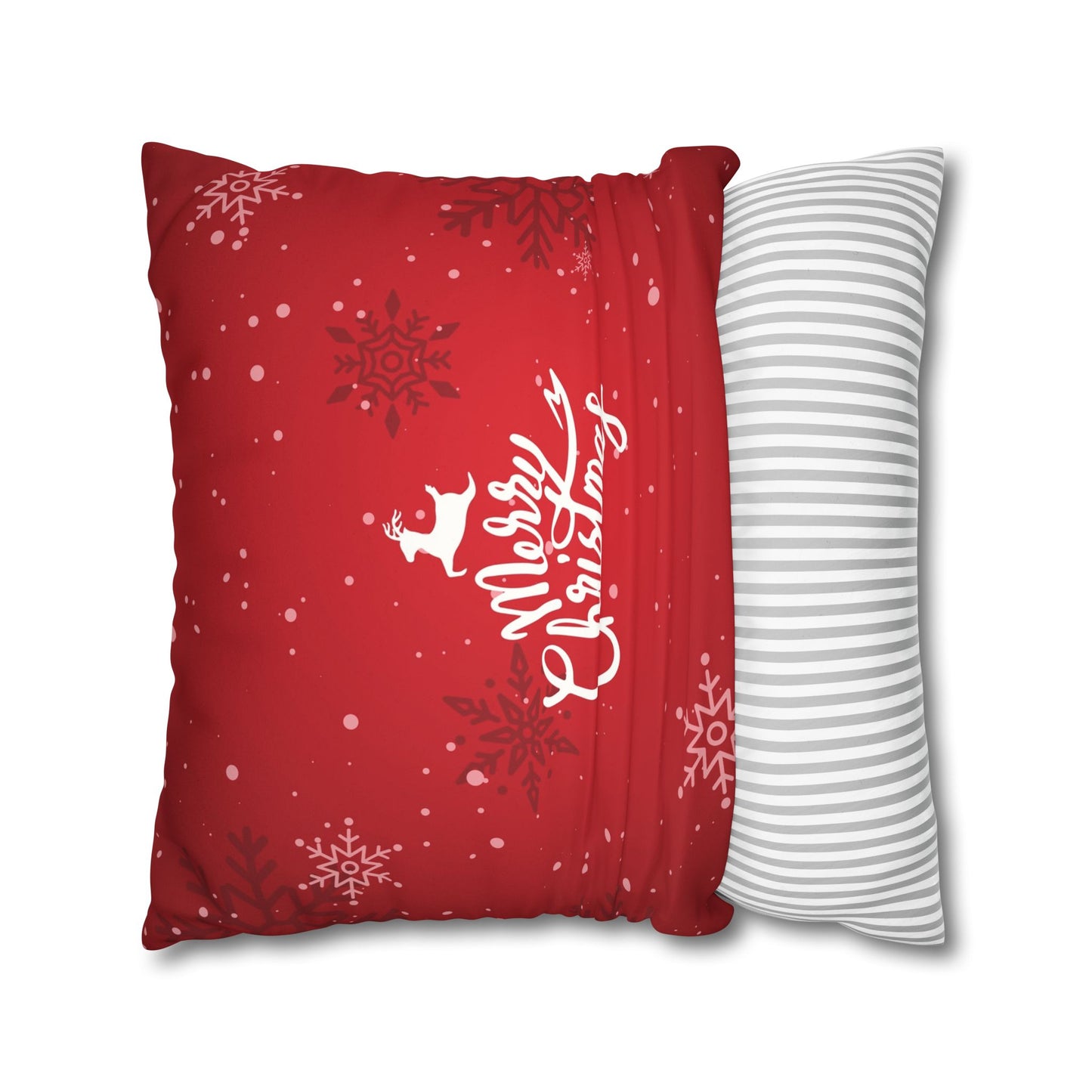 Merry Christmas Faux Suede Square Pillowcase