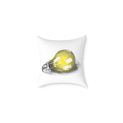 Bulb Idea Square Poly Canvas Pillow