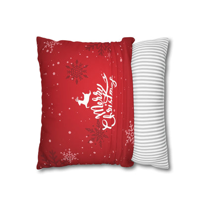 Merry Christmas Faux Suede Square Pillowcase